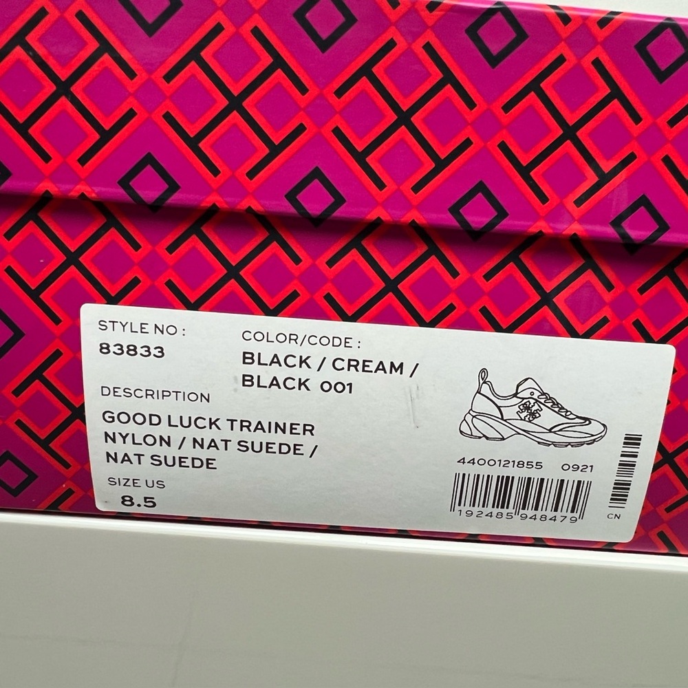 Tory Burch Black and Beige Sneakers with Yellow Highlights - Picture 7 of 9
